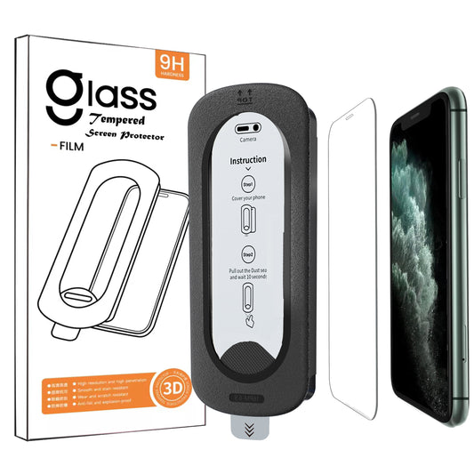 YOUPECK 2 Pack Auto-Alignment OneTouch films for iPhone 11 Pro Max/XS Max, Tempered Screen Protector