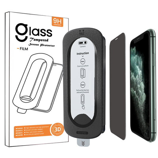 YOUPECK 2 Pack Auto-Alignment OneTouch films for iPhone 11 Pro Max/XS Max (6.5"), Tempered Screen Protector