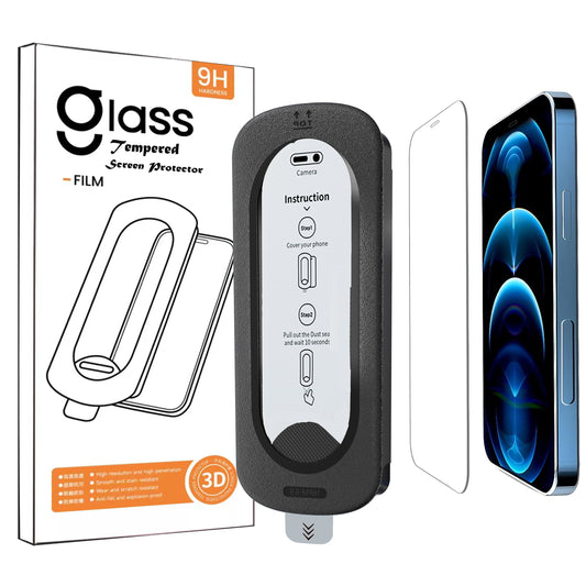 YOUPECK 2 Pack Auto-Alignment OneTouch films for iPhone 12 Pro Max 6.7" Tempered Screen Protector