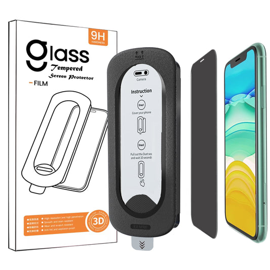 YOUPECK 2 Pack Auto-Alignment OneTouch films for iPhone 11 and iPhone XR (6.1 inch), Tempered Glass Screen Protector