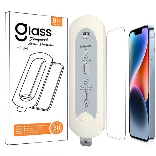 YOUPECK 2 Pack for iPhone 13/13 Pro/16e/iPhone 14, Tempered Glass Screen Protector, Auto Dust-Elimination
