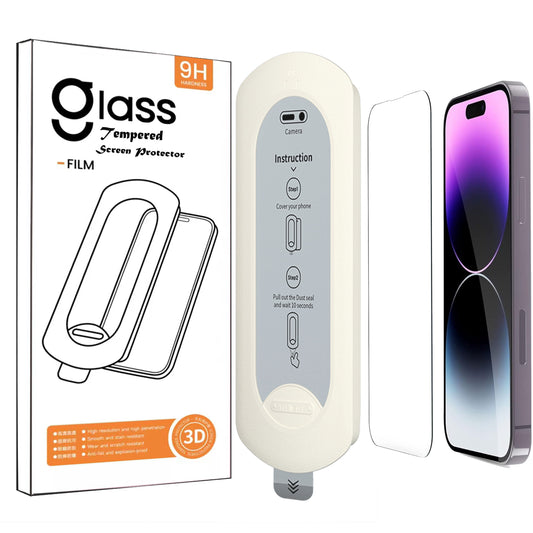 YOUPECK 2 Pack for iPhone 14 Pro 6.1 Inch 2022, Tempered Glass Screen Protector, Auto Dust-Elimination