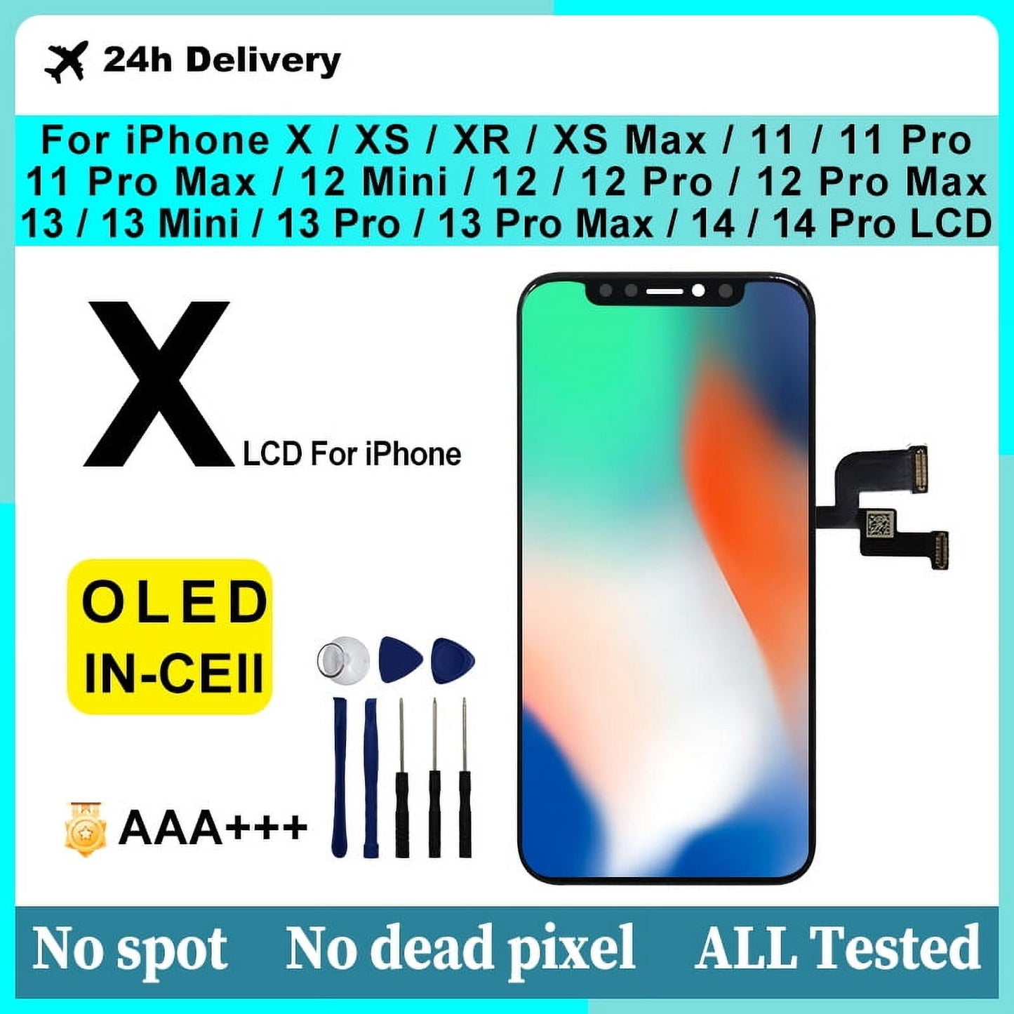 YOUPECK OLED  Screen Replacement For iPhone X XR 1 11 Pro 12 Pro Max Screen Assembly Kits